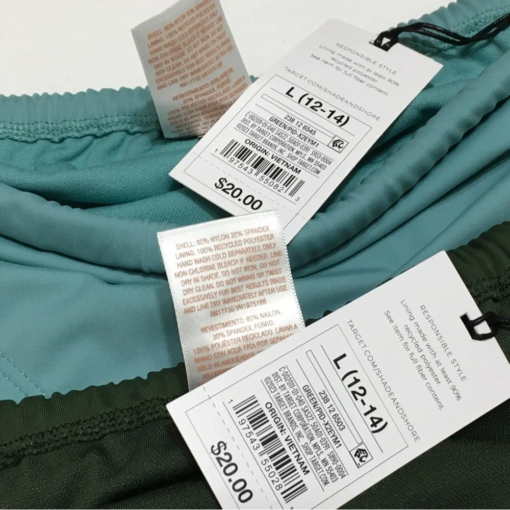 2 Shade & Shore L (10-12) 1-Dark Green 1-Green Low Rise High Leg Extra Cheeky